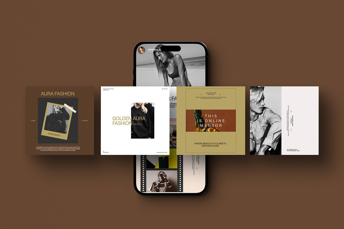 Golden Aura Fashion Post Template preview 2