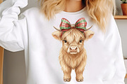 Christmas Highland Cow Clipart PNG, an Illustration by SinaCreation (Thumbnail 4 of 7)