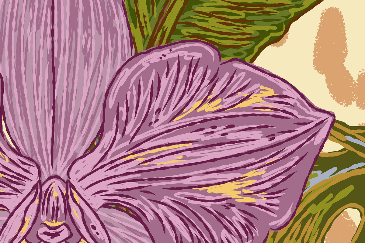 Tropical Hummingbird Orchid Botanica, a Pattern Graphic by NayaChu (Photo 7 of 9)