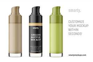 Short Glass Airless Bottle Mockup