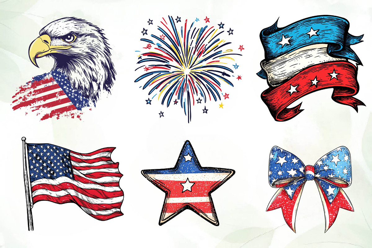 Patriotic Stars & Stripes Sublimatio, an Illustration by CreationArt (Photo 4 of 5)