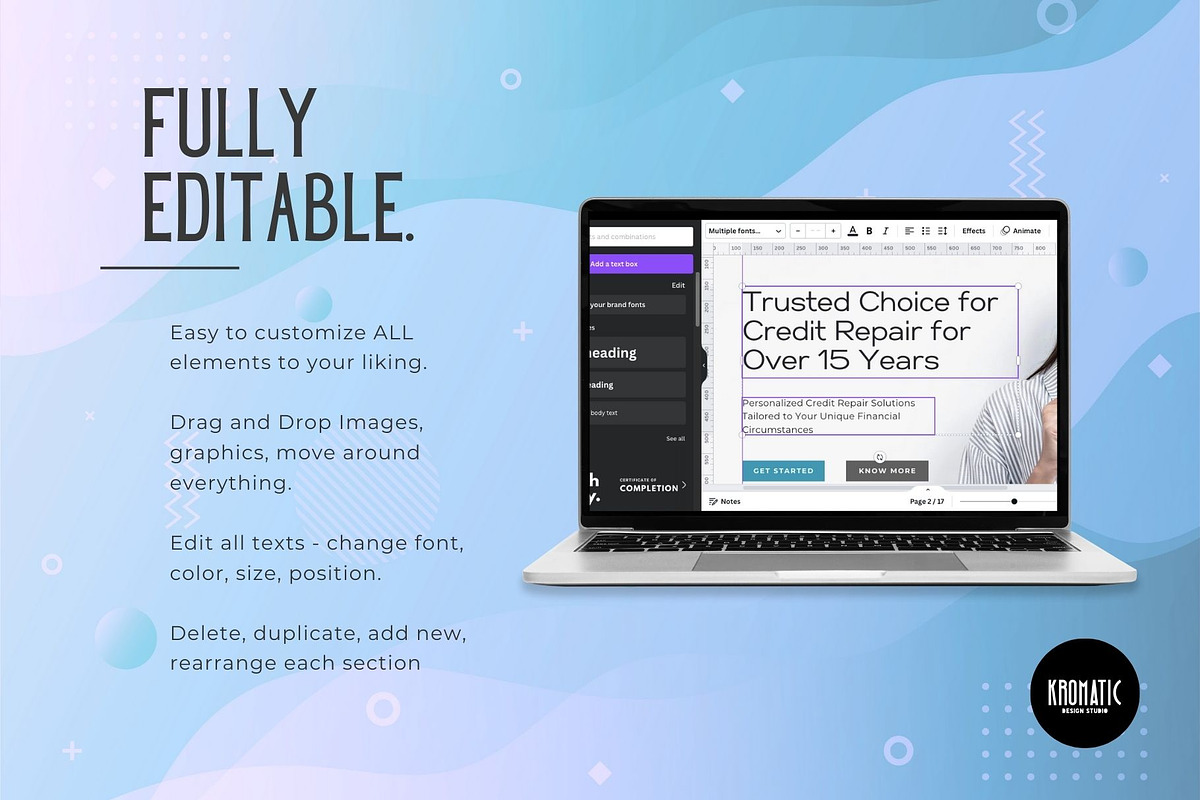 Credit Repair Canva Website Template, a Landing Page Template by Kromatic Design Studio (Photo 4 of 10)
