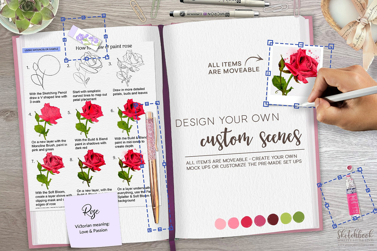 Fun Floral Sketchbook Practices, a Brush Add-On by Pretty Little Lines (Photo 10 of 17)