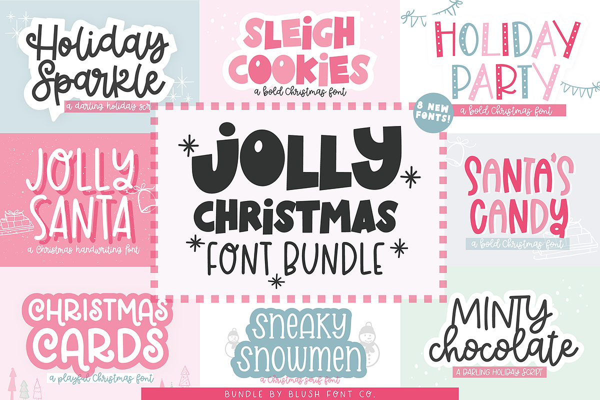 JOLLY CHRISTMAS Font Bundle, a Font by Blush Font Co. (Photo 1 of 16)