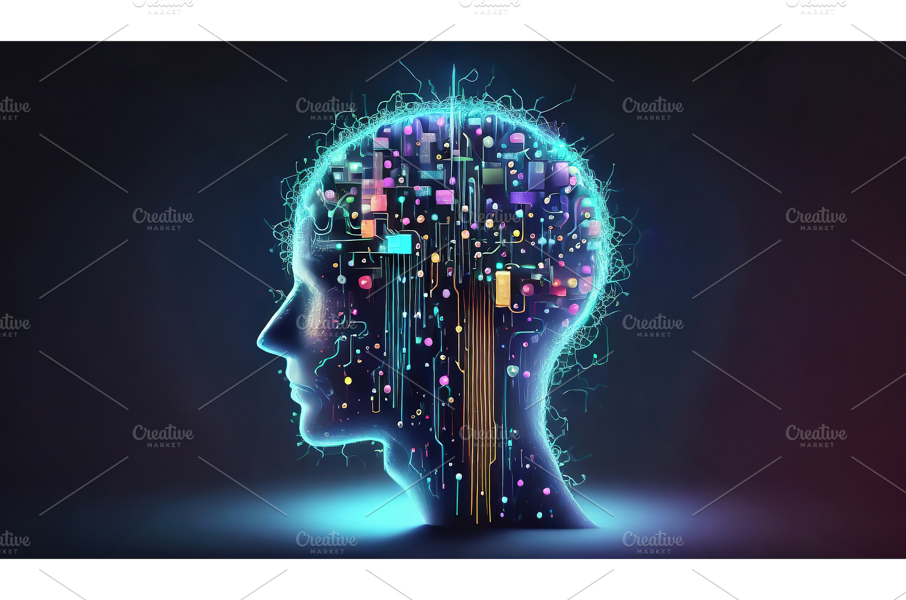 A human head illustration in a, an Abstract Photo by Igor Tichonow