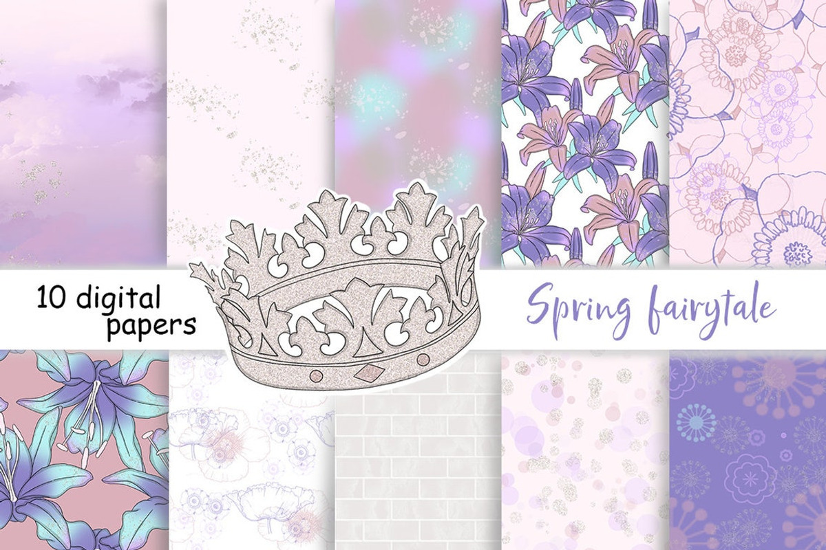 Spring Fairy Tale Pattern, a Pattern Graphic by GlamArtZhanna (Photo 1 of 3)