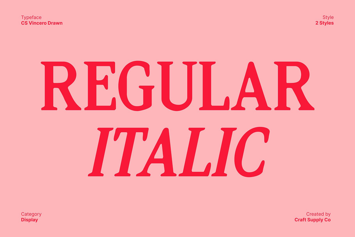 CS Vincero Drawn, a Serif Font by Craft Supply Co. (Photo 2 of 8)