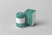 Supplement Jar and Box Mockup, a Packaging Mockup by DesignRushMarket (Thumbnail 2 of 12)