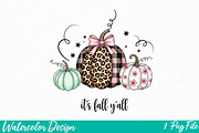 It's fall y'all Png, an Illustration by Watercolor design (Thumbnail 1 of 3)