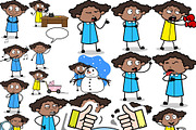 Black Girl ~ Cartoon Character Set, a Person Illustration by The Toon Company (Thumbnail 3 of 9)