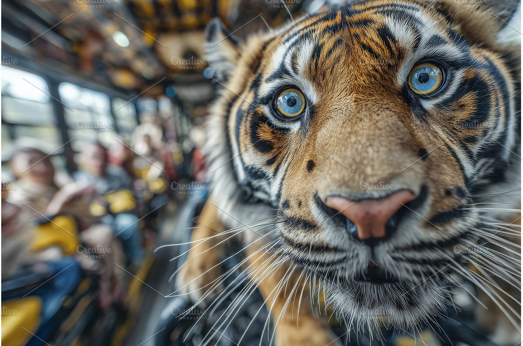 A male tiger creates a roadblock, an Animal Photo by ZinetroN