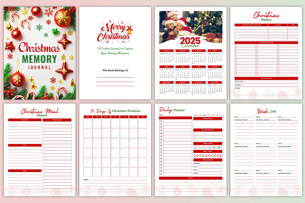 Christmas Memory Journal Canva Kdp, a Stationery Template by Mustafiz (Photo 3 of 6)