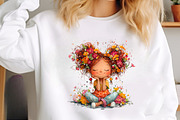 Whimsical girl and flower spring PNG, an Illustration by SinaCreation (Thumbnail 4 of 11)