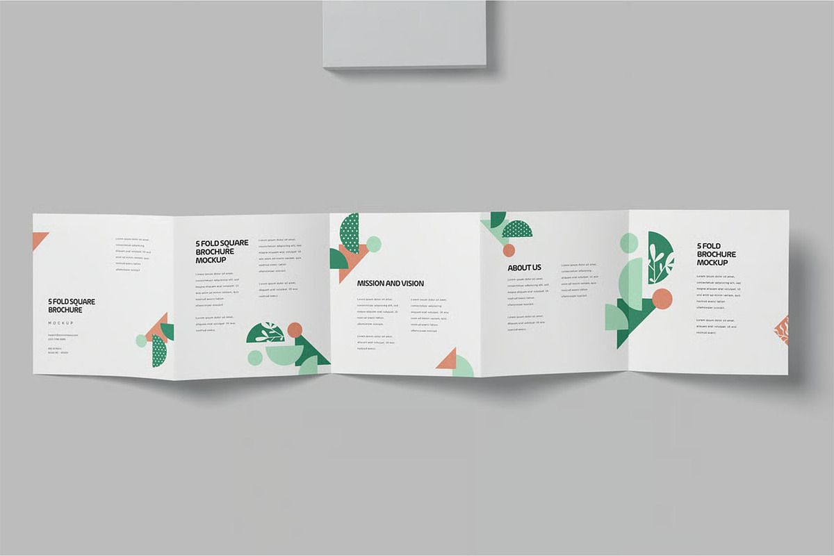 5 Accordion Square Flyer Mockups, an Advertising Mockup by megostudi0 (Photo 5 of 7)