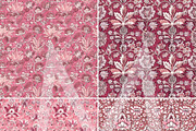 Burgundy Floral Seamless Patterns, a Pattern Graphic by Maishop (Thumbnail 4 of 8)
