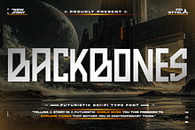 BACKBONES Futuristic Sci Fi Font