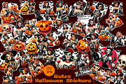 Retro Pin Up Girl Halloween Stickers, a Person Illustration by ElenazlataArt (Thumbnail 1 of 5)