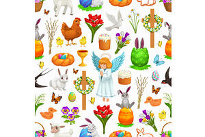 Easter Holiday Seamless Pattern