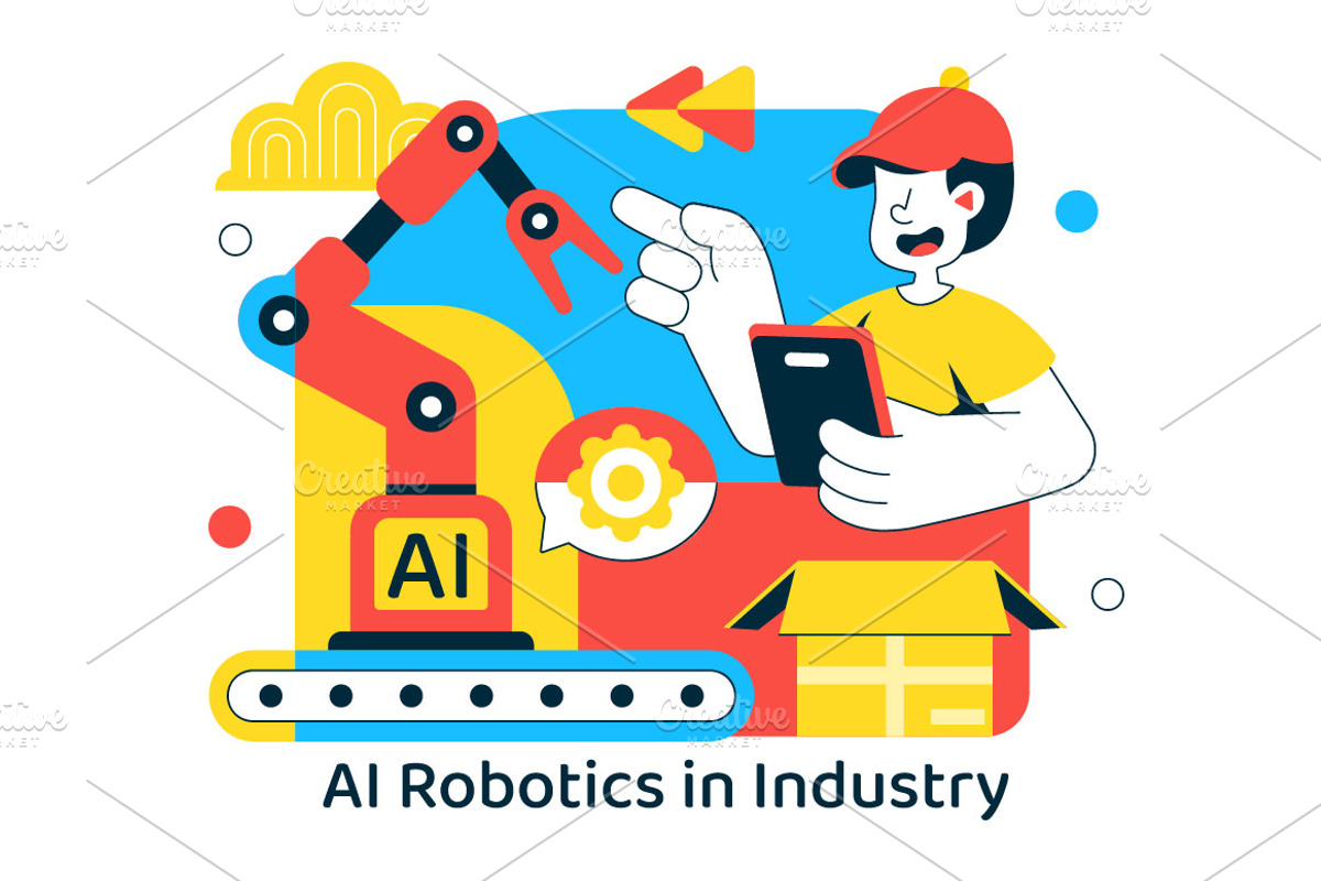 10 AI Robotics In Industry Illustrat, a Technology Illustration by denayunebgt (Photo 4 of 4)