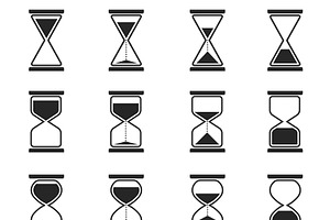 Sandglass And Hourglass Vector Icons