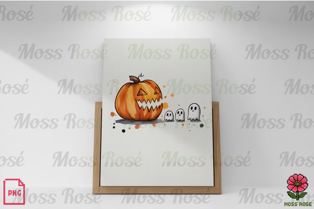 Scary Pumpkin and Ghosts, a Graphic by Moss Rose (Photo 3 of 3)