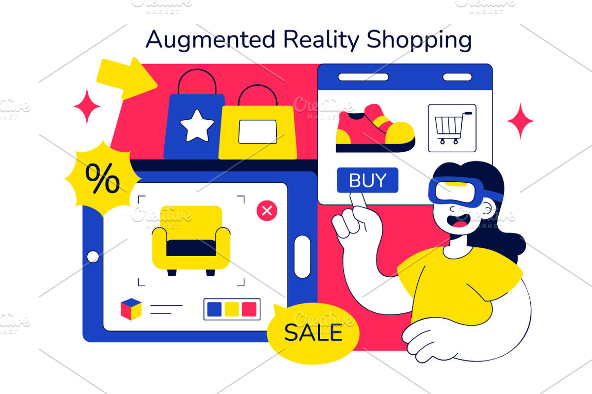 10 Augmented Reality Shopping, a Technology Illustration by denayunebgt (Photo 4 of 4)