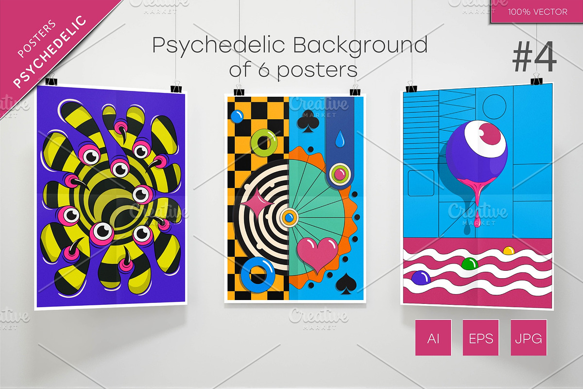 Psychedelic Background 04. Art., a Decorative Illustration by KENO Mascots (Photo 2 of 6)