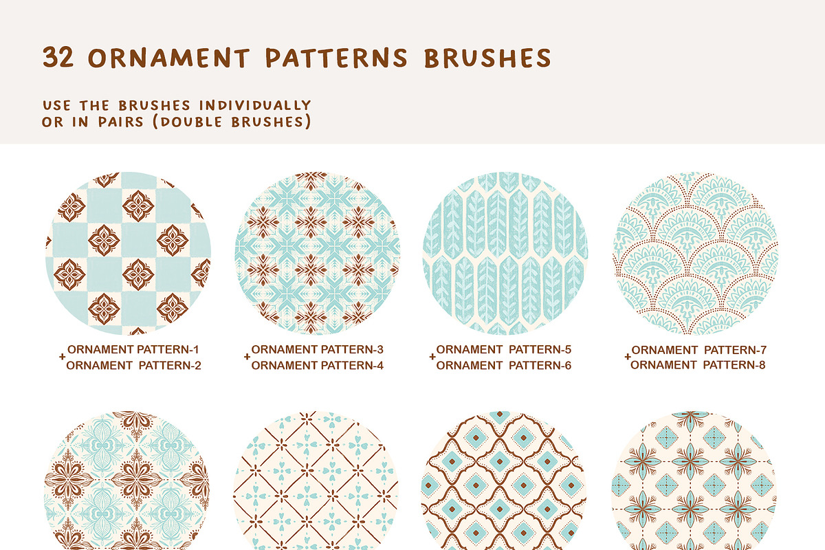 Double brush patterns for Procreate, a Brush Add-On by polikarpovaart (Photo 5 of 9)