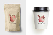 Quirky Pig clipart, an Animal Illustration by PaintPixelCo (Thumbnail 5 of 9)
