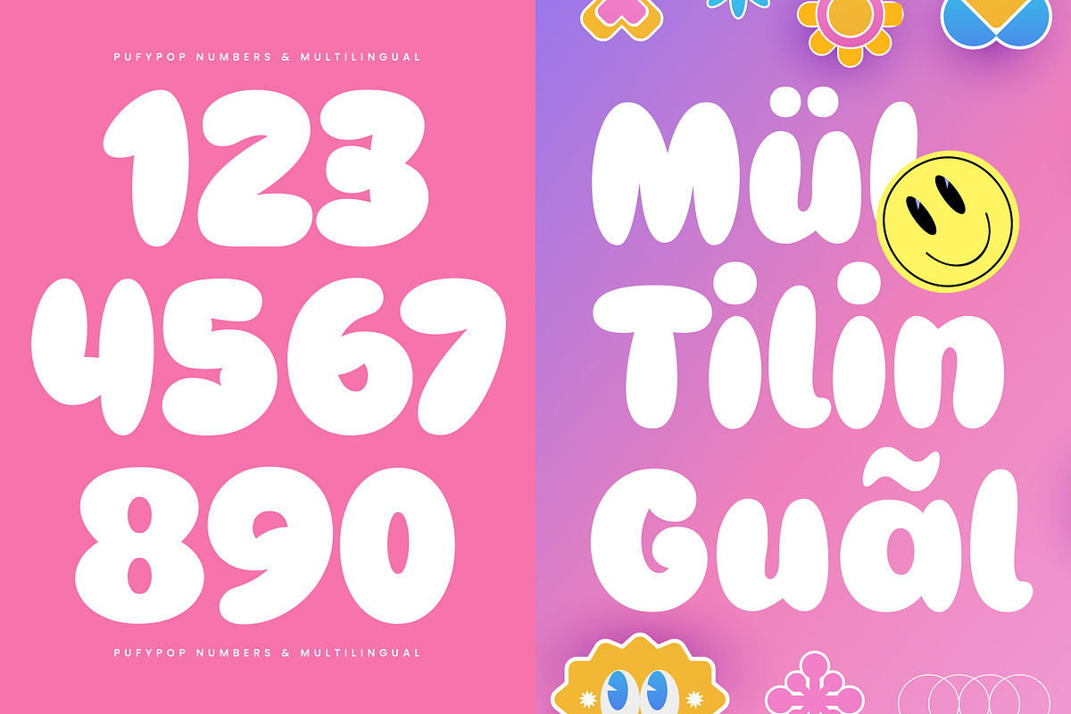 Pufypop Bubble Display Font, a Sans Serif Font by Jaruka (Photo 3 of 10)