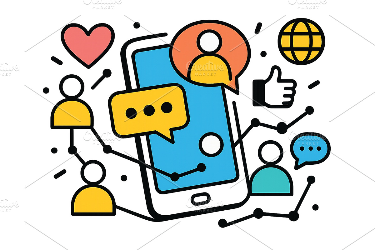 Digital communication and social, a Technology Illustration by ZinetroN