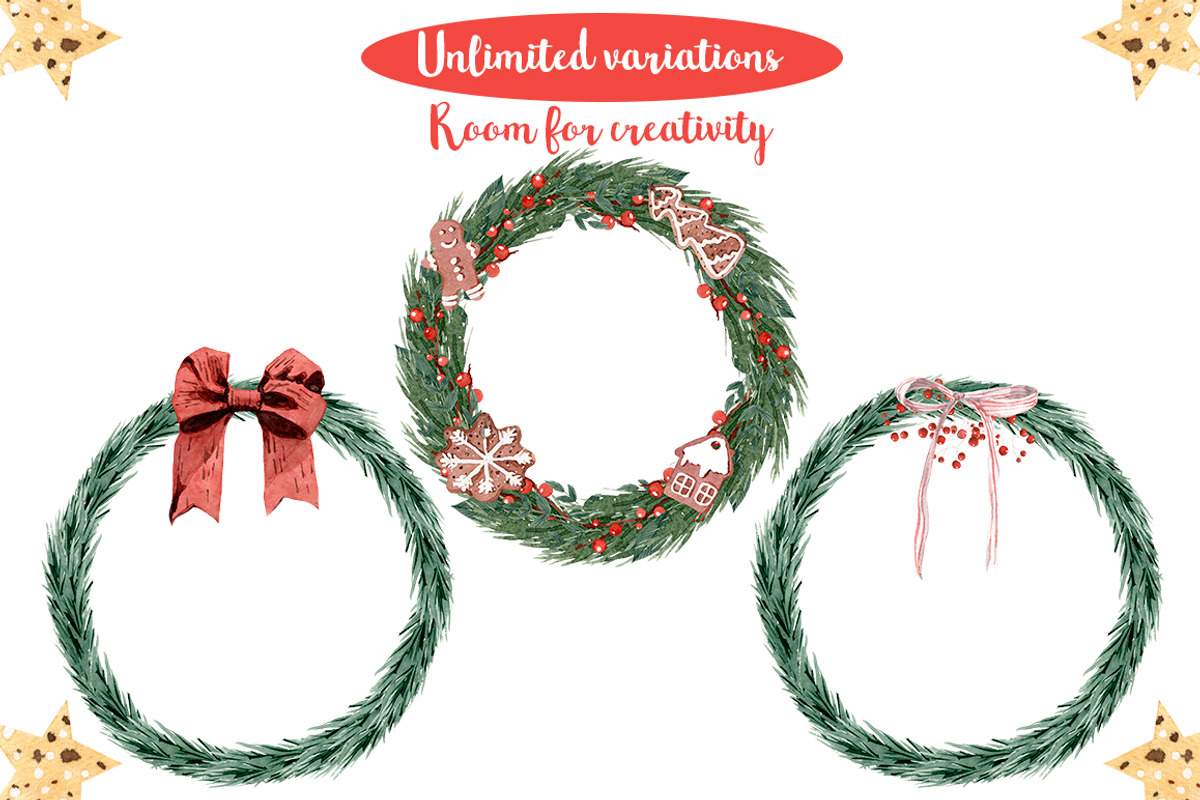 Rustic Christmas Watercolor DIY Set, a Decorative Illustration by Sha1nee (Photo 5 of 5)