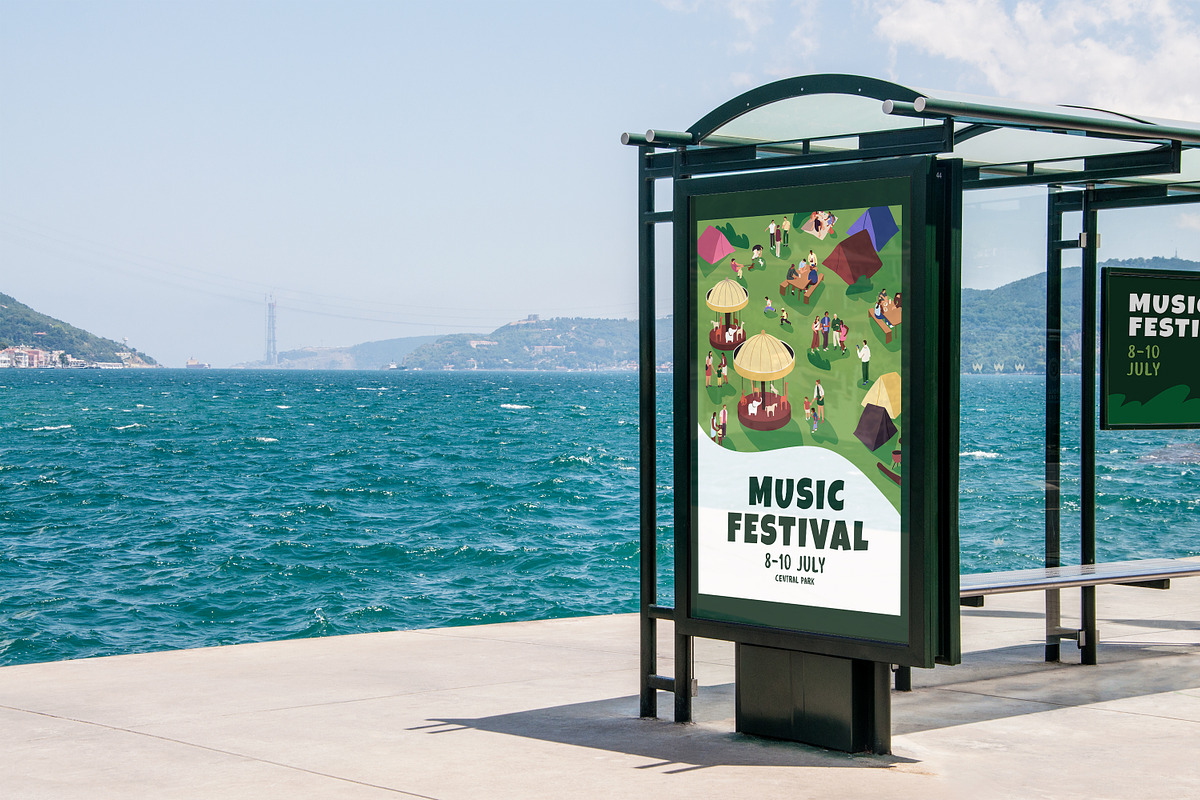 Open-air fest posters + banners set, a Background Graphic by PaperTrident (Photo 9 of 9)