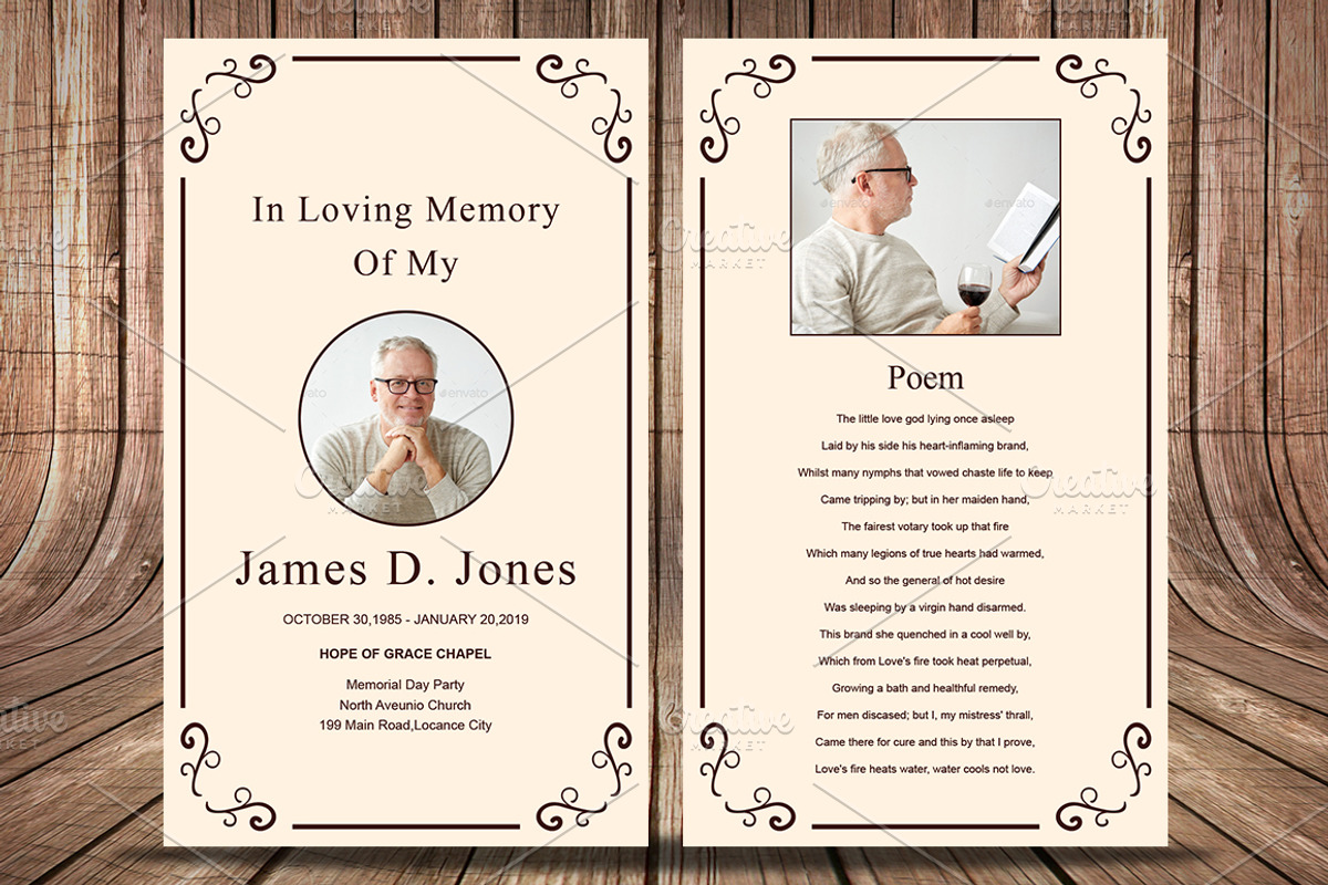 Funeral Prayer Card Template, a Card Template by Madhabi Studio (Photo 2 of 2)