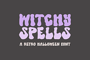 WITCHY SPELLS Retro Halloween Font, a Sans Serif Font by Blush Font Co. (Thumbnail 1 of 5)