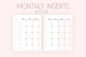 Monthly Planner Inserts 8.5x11