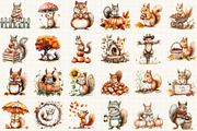 Fall Squirrels Garden Clipart, an Illustration by Libby Wishes (Thumbnail 2 of 4)