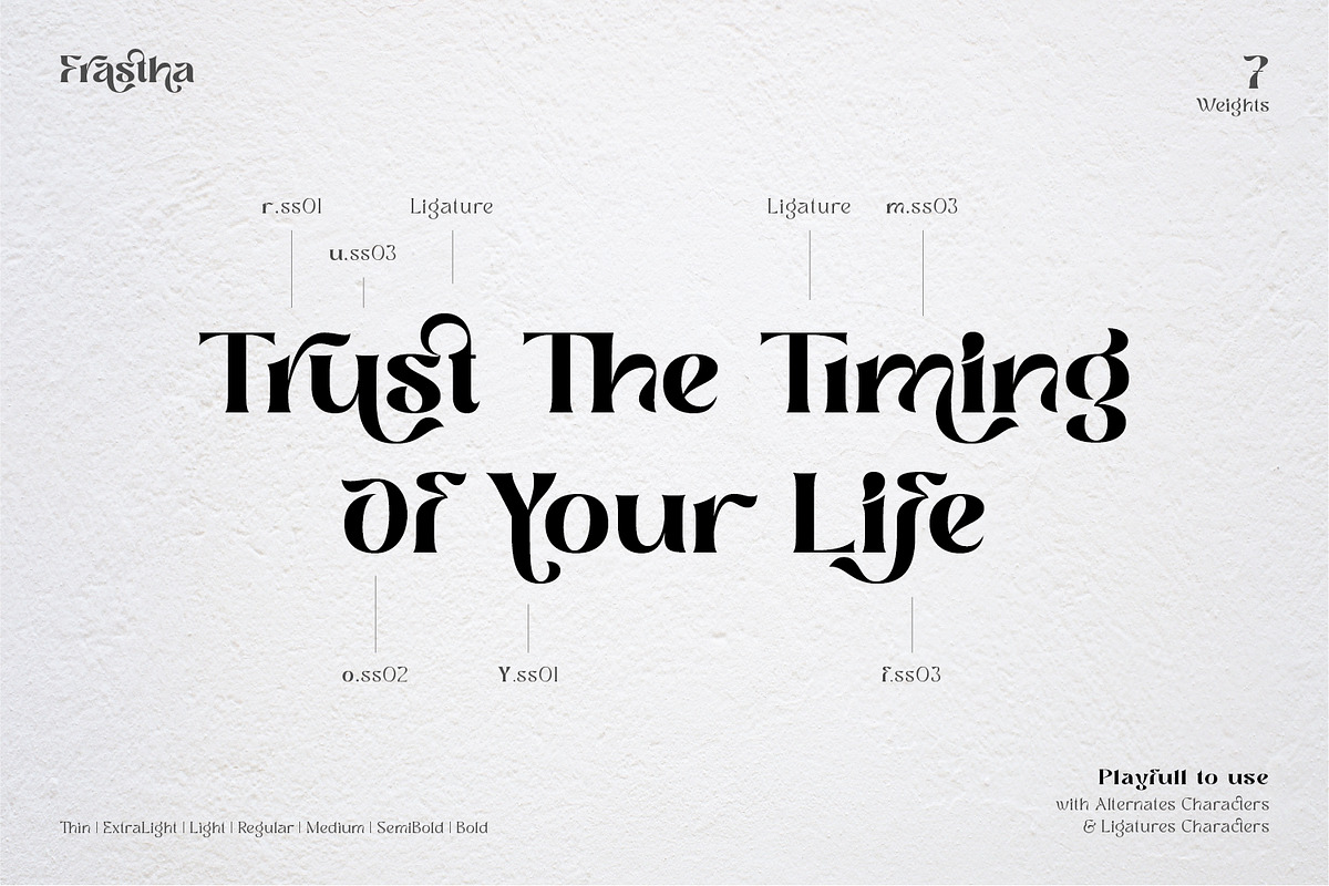 Frastha - Unique Display Serif Font, a Font by Ekahermawan (Photo 10 of 15)