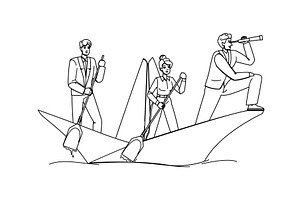 creativity paper ship business, an Illustration by pikepicture