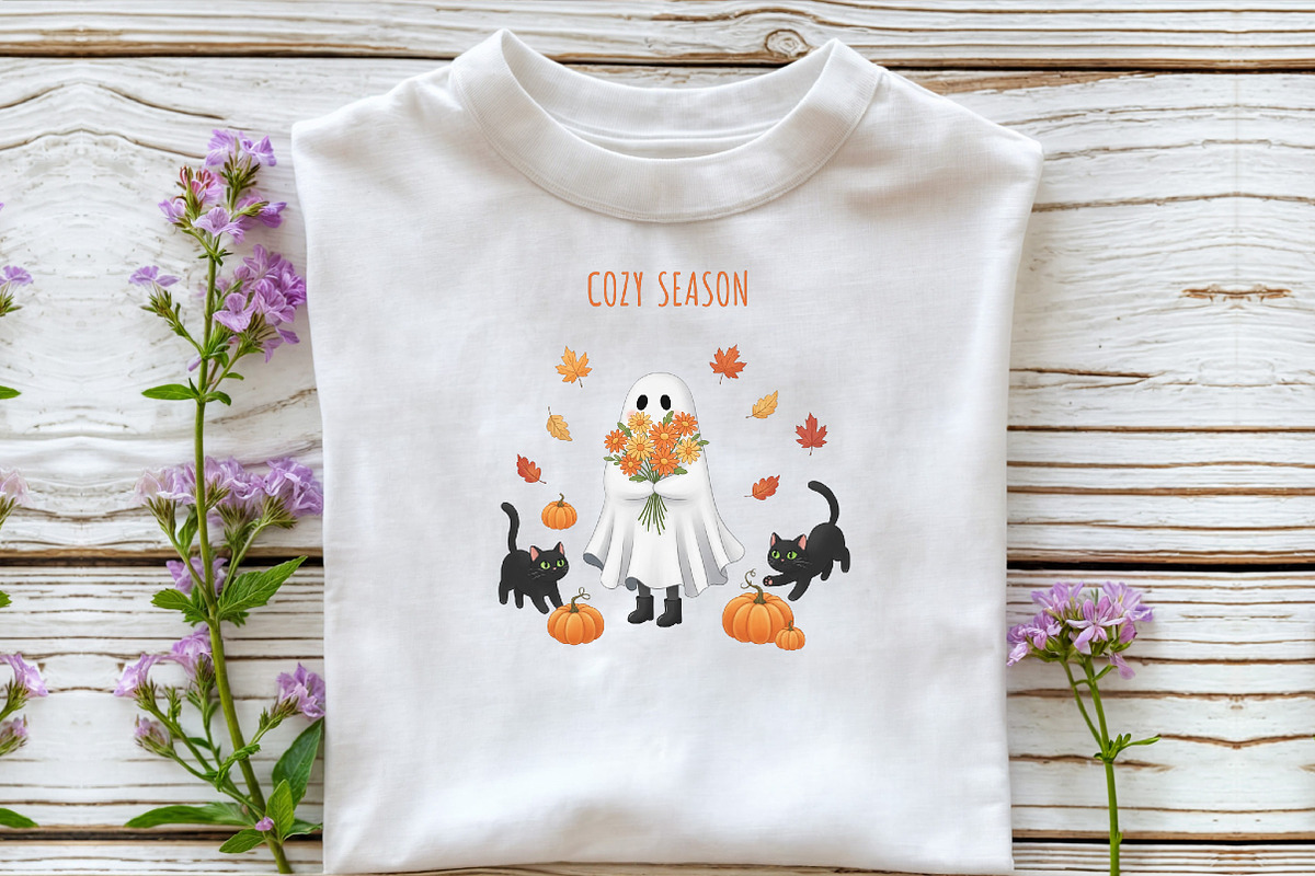 Cozy Season Png,Ghost Cat Png, an Illustration by DreamCafeArt (Photo 3 of 7)