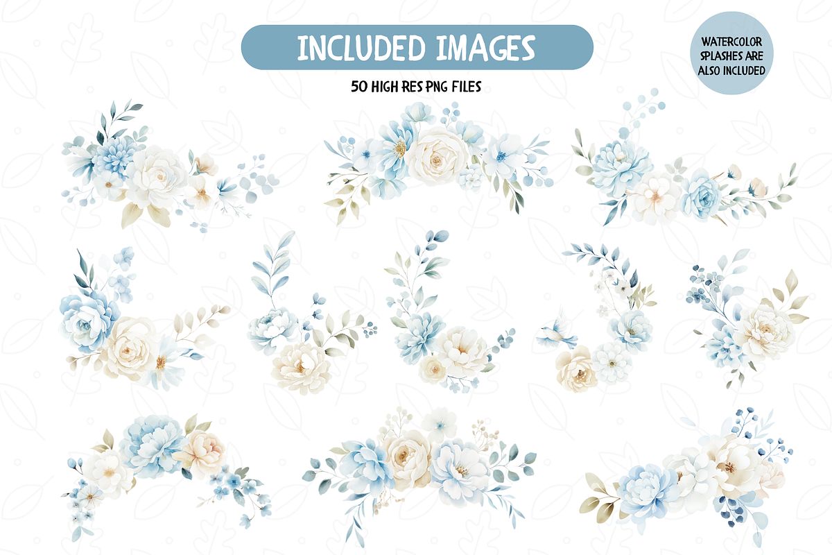 Blue Meadow Wildflower Clipart Set, an Illustration by TatiMockup (Photo 3 of 5)