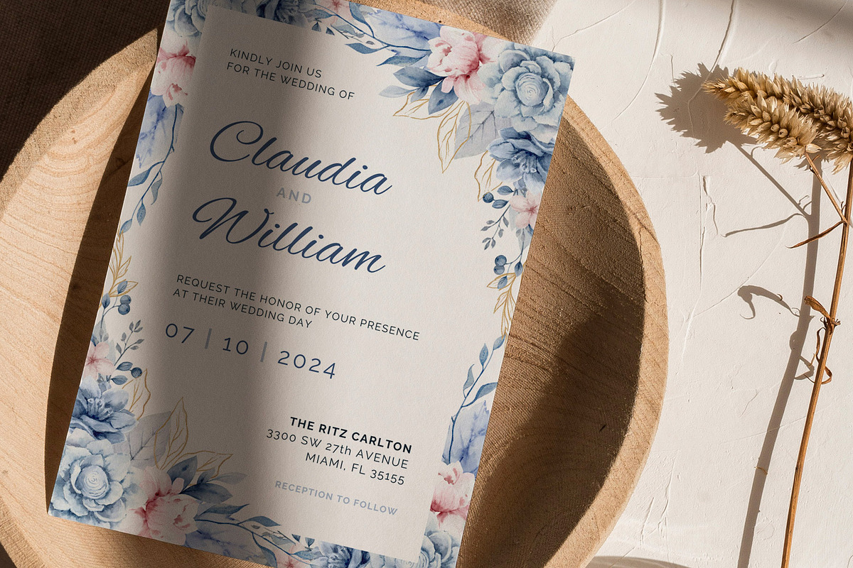 Floral Invitation Canva Template, an Invitation Template by microstd (Photo 2 of 6)