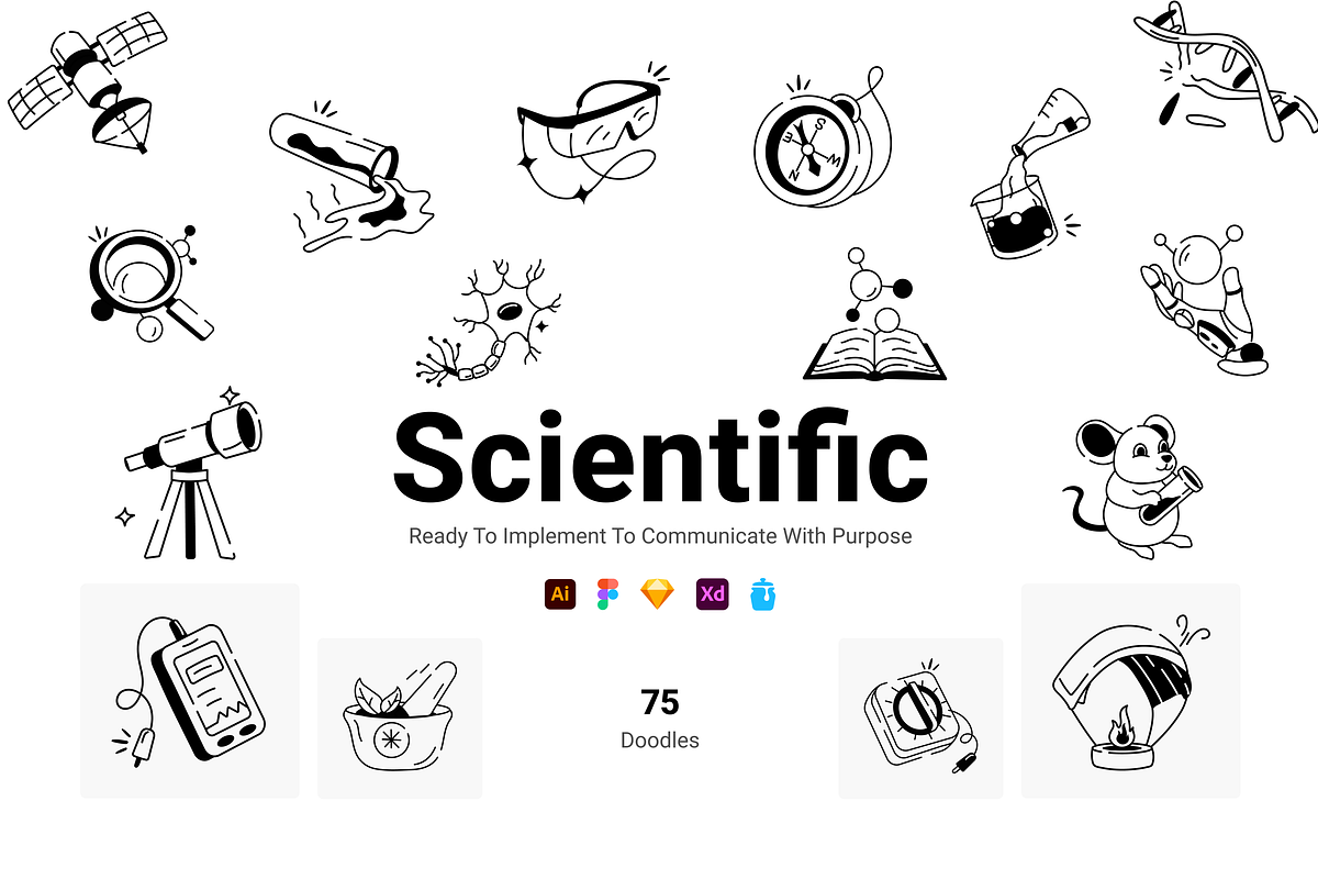 Science Doodles Icons Set, a Solid Icon by Prosymbols (Photo 1 of 6)
