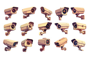 Security cameras. Cartoon, an Object Illustration by Stock-Smart-Start