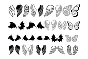 Angel Wings Stencil, Butterfly Wings, an Object Graphic by Doodle Cloud Studio (Thumbnail 2 of 2)
