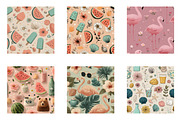 Summer Seamless Repeat Pattern, an Illustration by CreationArt (Thumbnail 7 of 7)