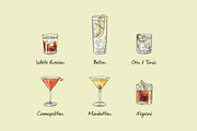 Cocktail set 2. Vector illustrations, a Food Illustration by Svitlo illustrations (Thumbnail 3 of 4)
