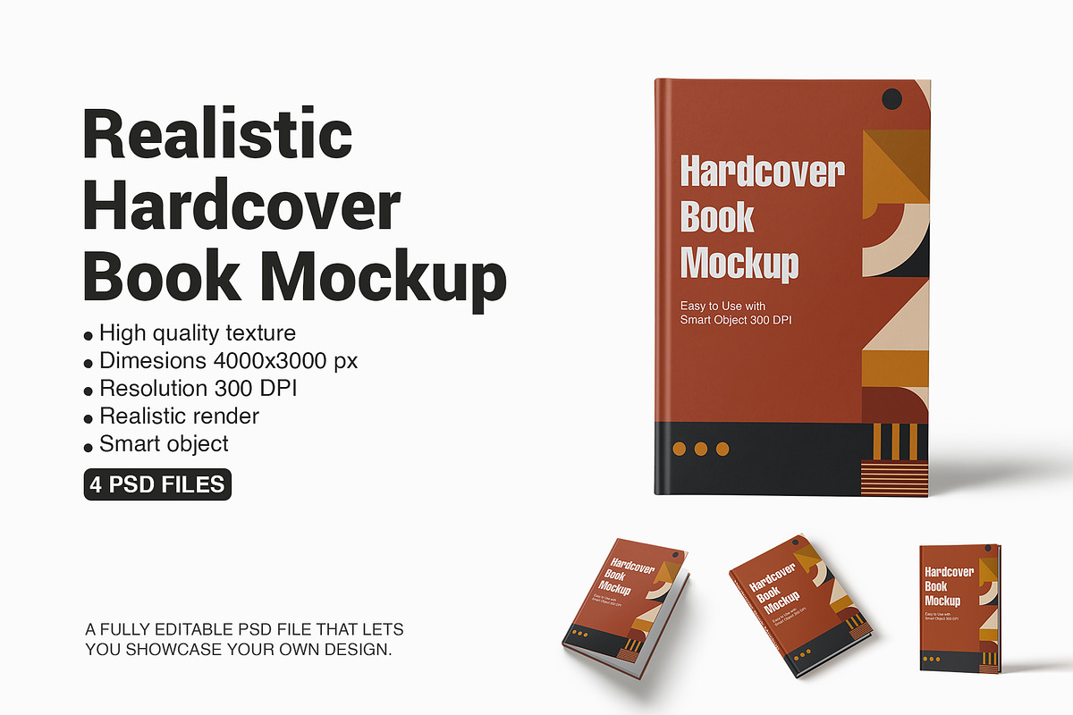 Hardcover Book Mockup, a Books & Magazine Mockup by GraphicsPixel (Photo 1 of 6)