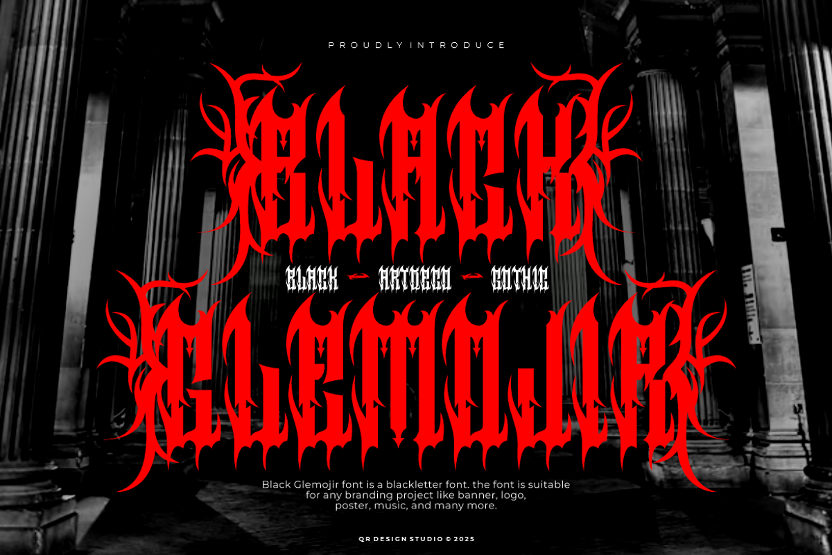 Black Glemojir - Medieval Font, a Blackletter Font by QR Design Studio (Photo 1 of 9)