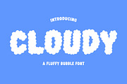 Cloudy - Fluffy Bubble Font, a Sans Serif Font by Happy Type Club (Thumbnail 1 of 4)